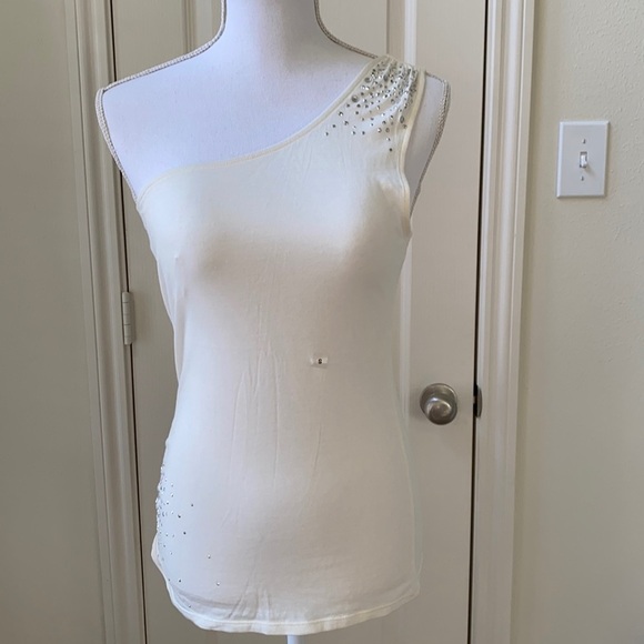 Express one shoulder shirt with studded - Picture 1 of 10